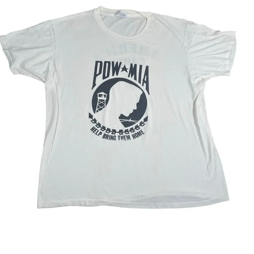 VINTAGE POW MIA 1990S TEE SHIRT SIZE XL MADE IN USA